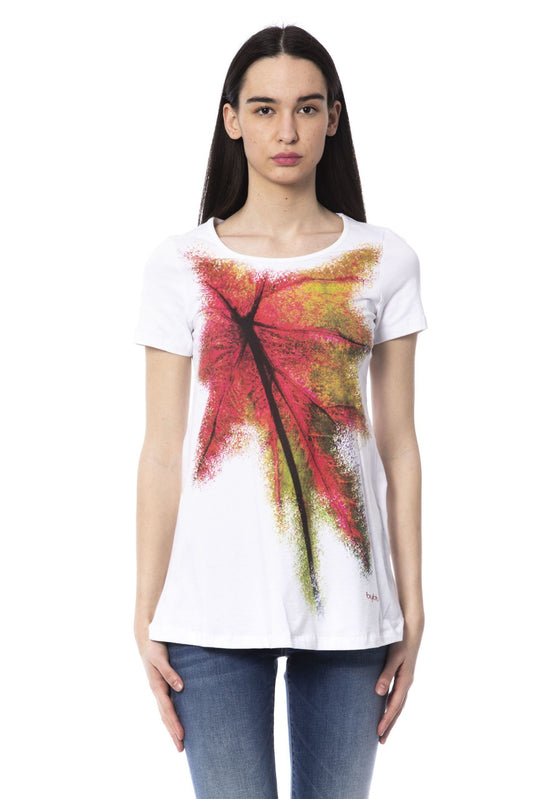 White Cotton Women T-Shirt