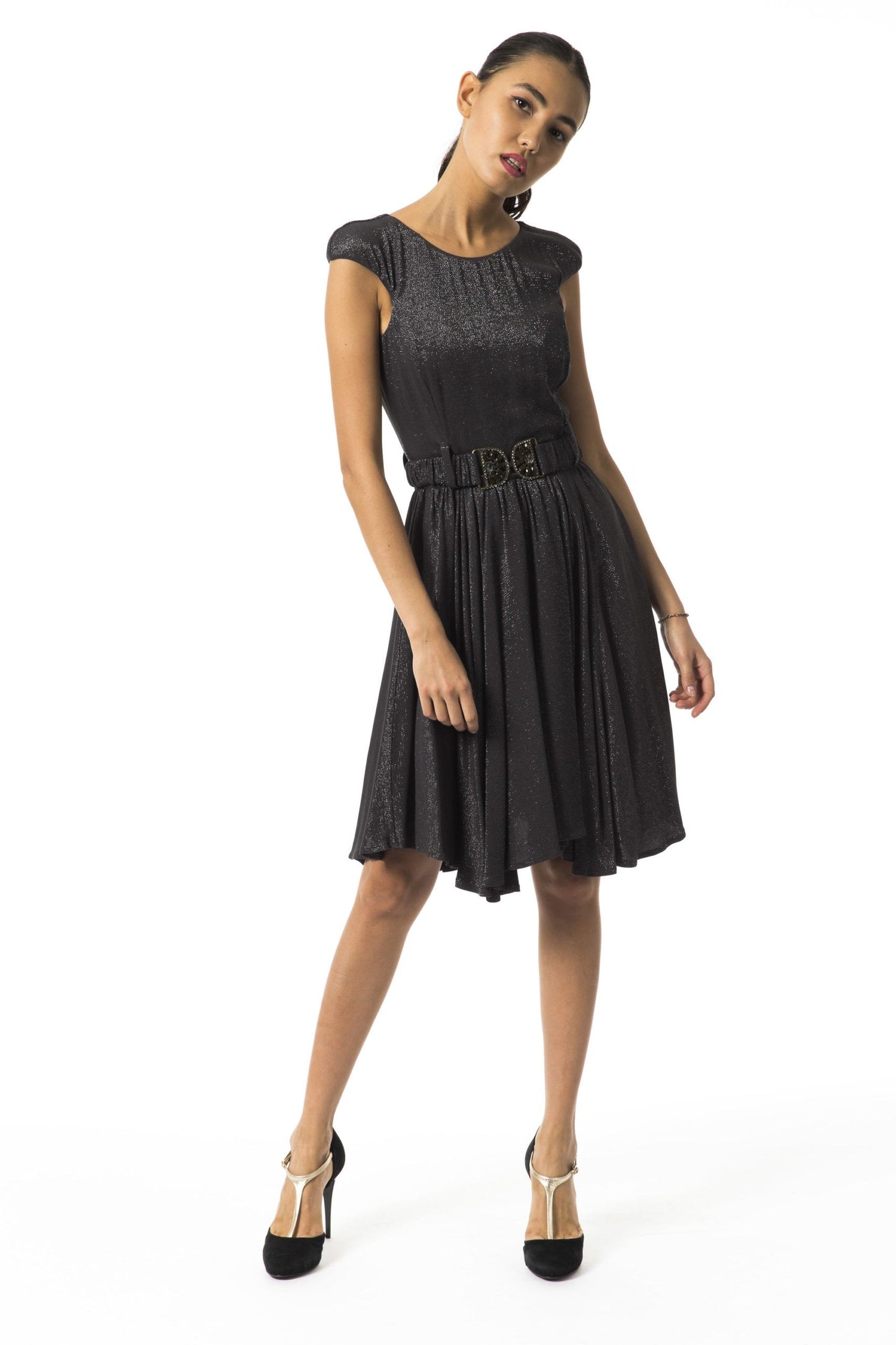 Gray Viscose Women Dress
