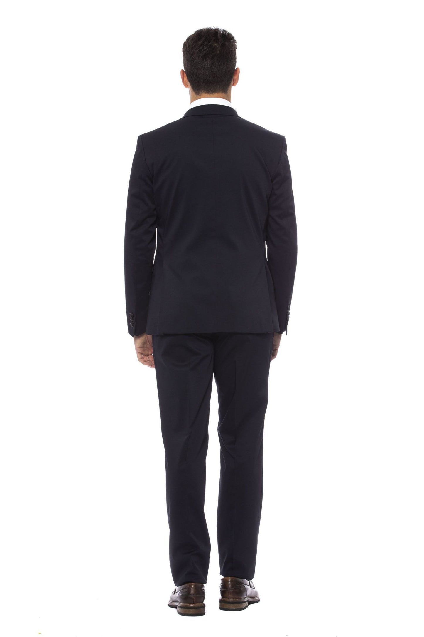 Blue Cotton Men Suit