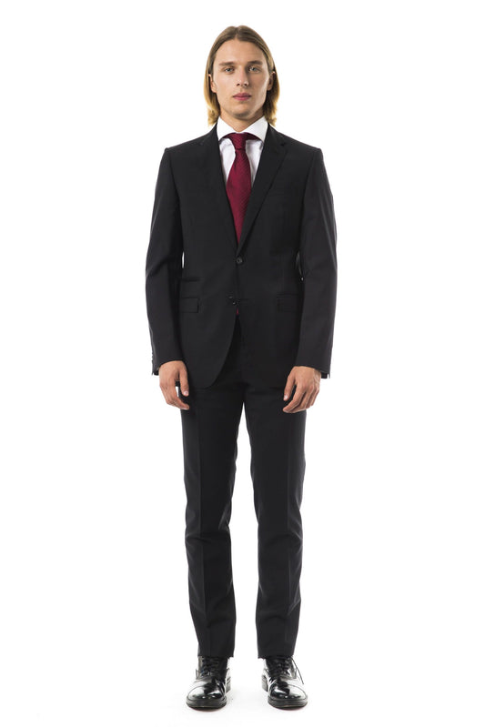 Gray Virgin Wool Men's Suit