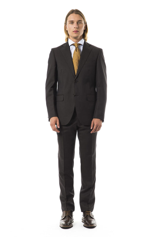 Gray Virgin Wool Men Suit