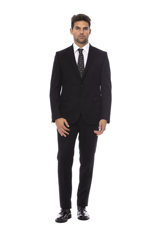 Black Cotton Men Suit