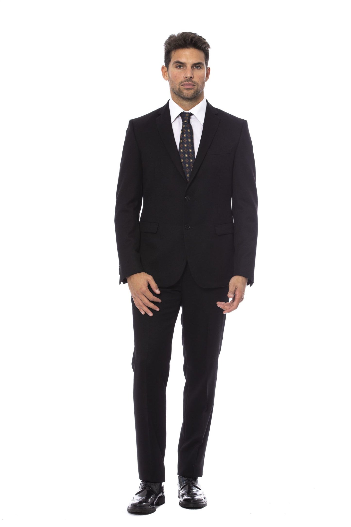Black Cotton Men Suit