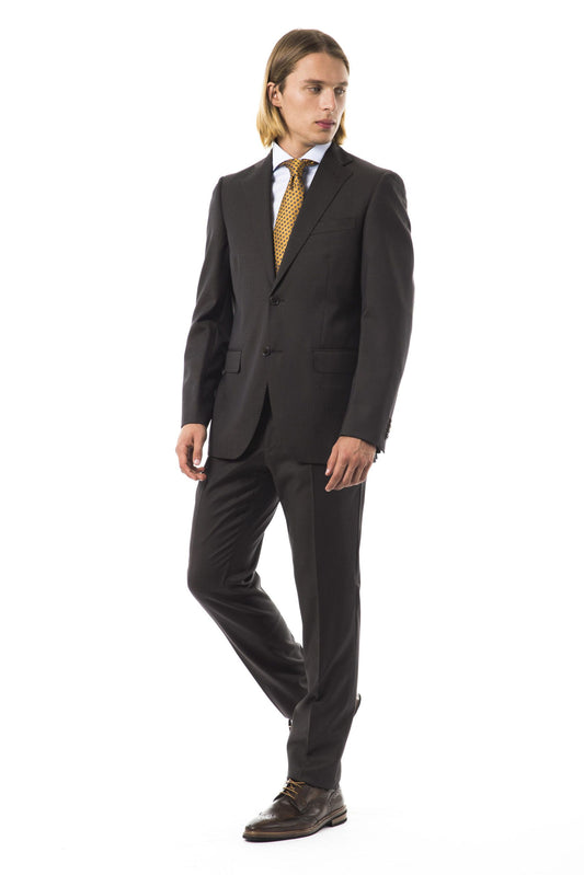 Gray Virgin Wool Men Suit