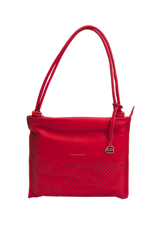 Red Leather Women Shoulder Bag