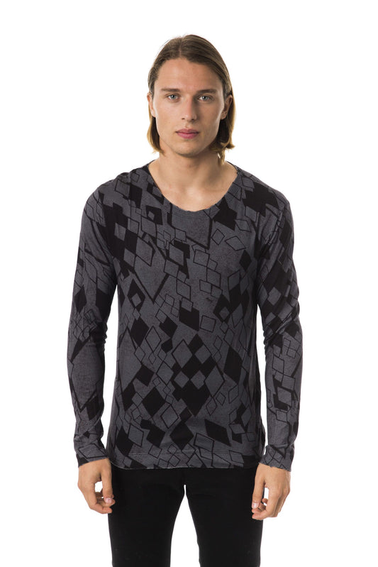 Black Viscose Men T-Shirt