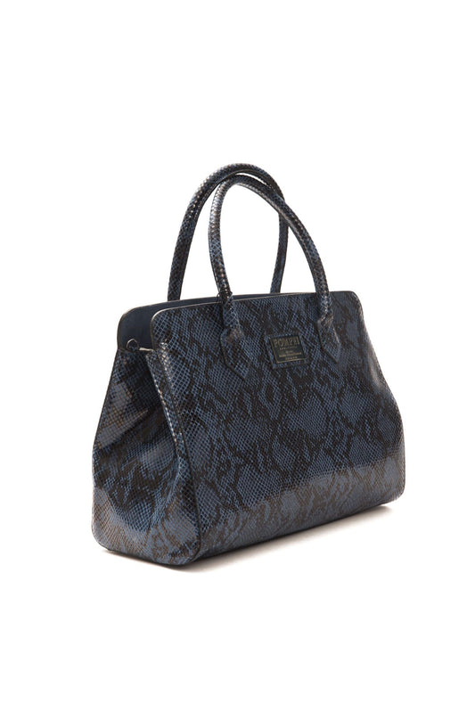 Blue Leather Women Tote