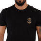 Elegant Crown Bee Embellished Cotton T-Shirt