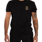 Elegant Crown Bee Embellished Cotton T-Shirt