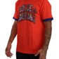 Elegant Orange Crew Neck Logo Tee