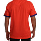 Elegant Orange Crew Neck Logo Tee