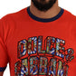 Elegant Orange Crew Neck Logo Tee