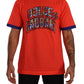 Elegant Orange Crew Neck Logo Tee