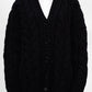 Black Wool Women Cardigan