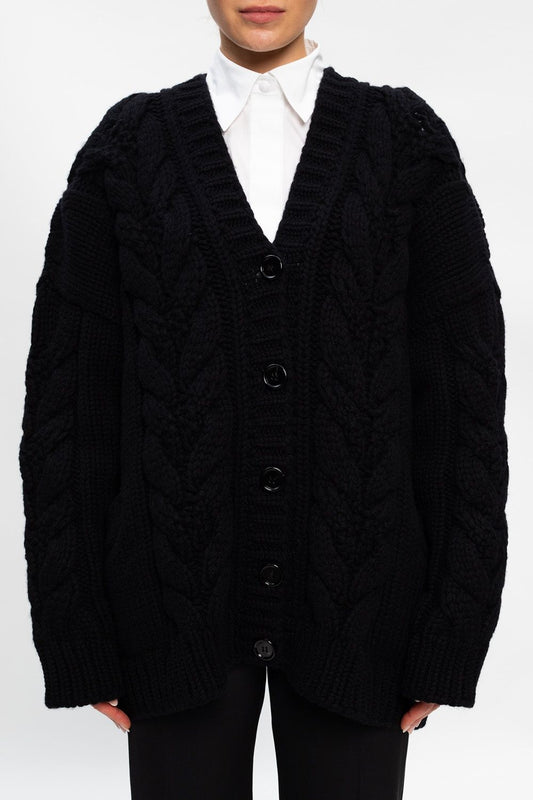 Black Wool Women Cardigan