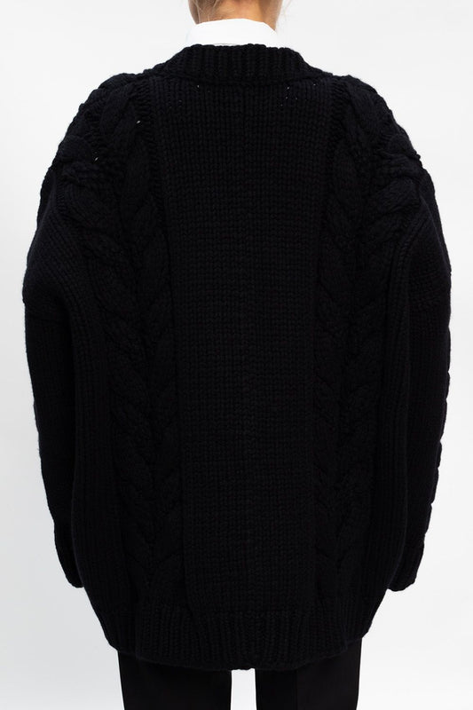 Black Wool Women Cardigan