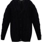 Black Wool Women Cardigan