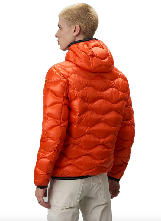 Orange Nylon Men Jacket
