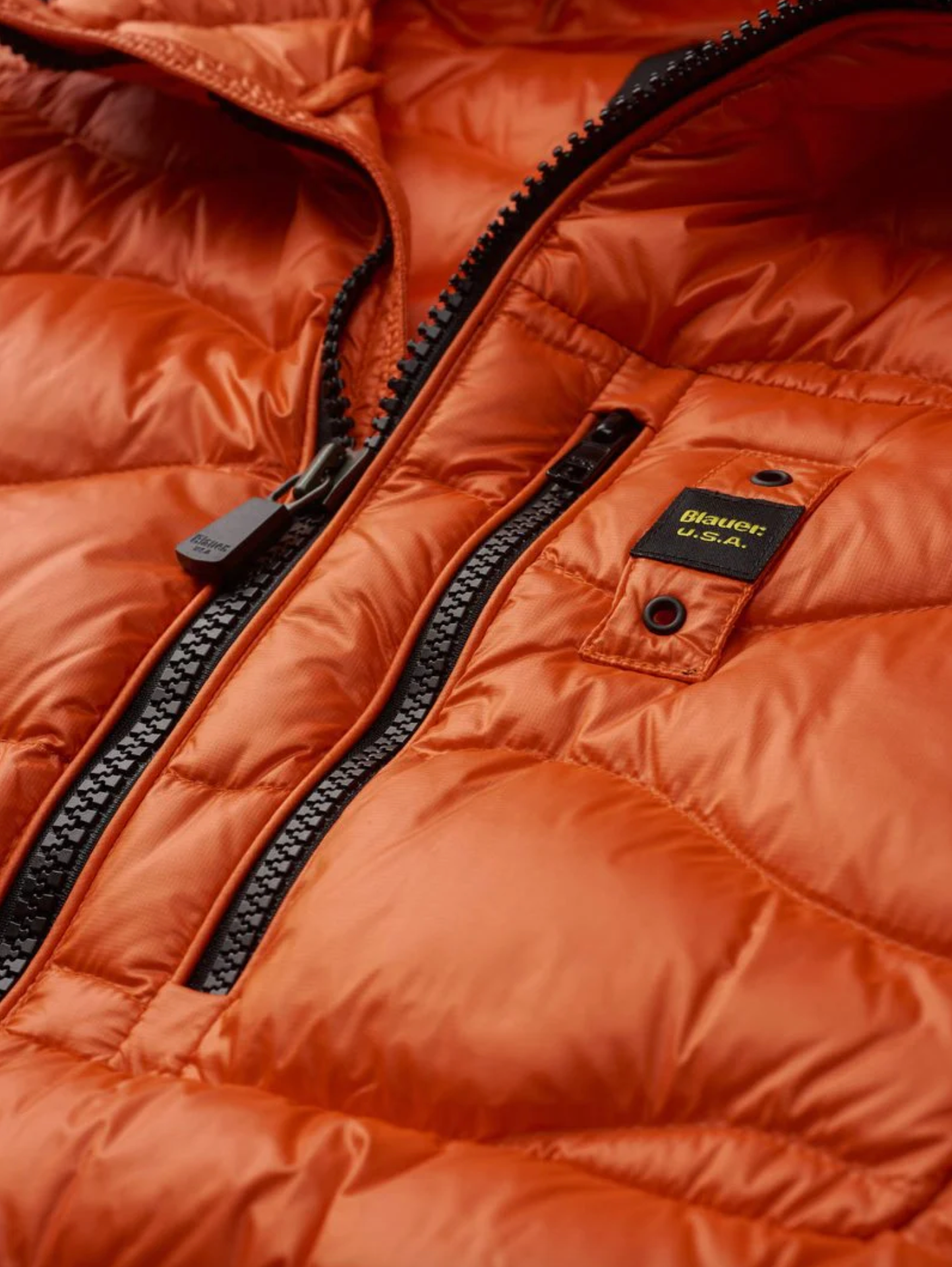 Orange Nylon Men Jacket