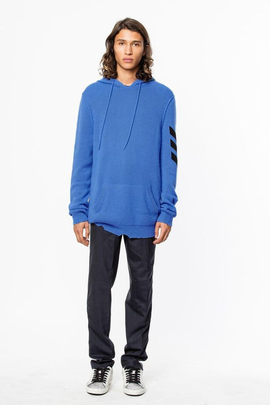 Blue Cashmere Men Sweater