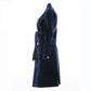 Elegant Denim Trench Dress in Dark Blue