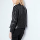 Chic Black Leather Multi-Pocket Jacket