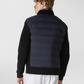 Elegant Dual Fabric Blue Men's Jacket
