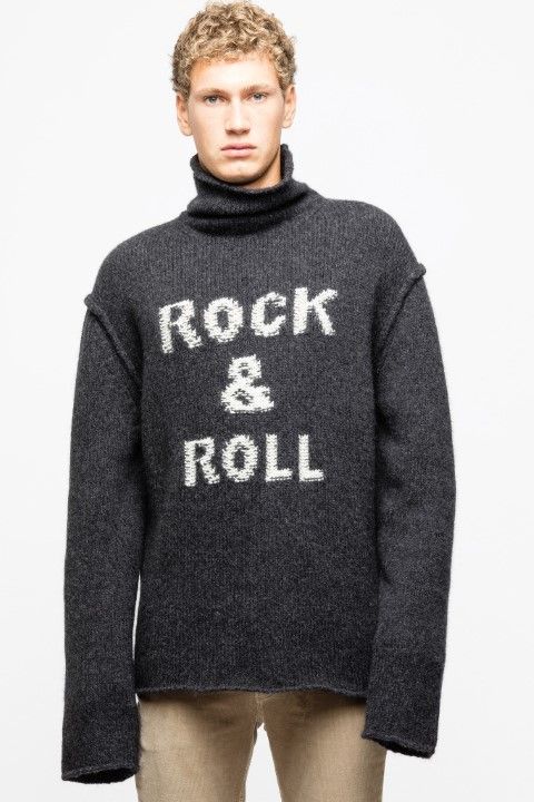 Gray Cotton Men Sweater