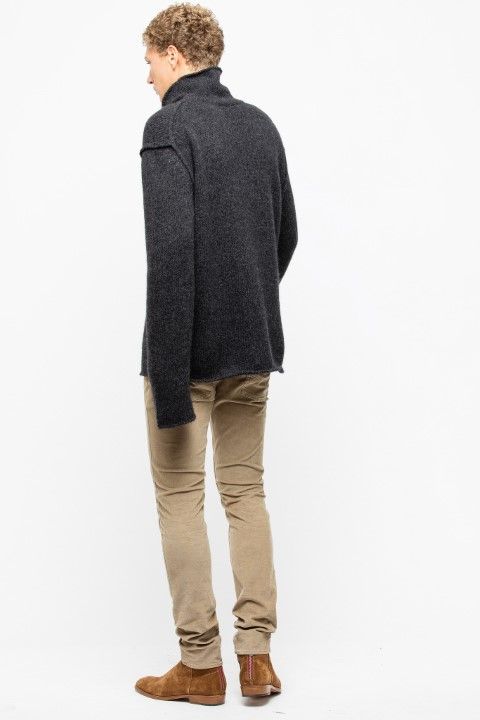 Gray Cotton Men Sweater