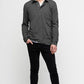 Gray Cotton Men's Polo Neck T-Shirt