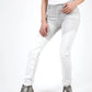 White Cotton Women Trouser