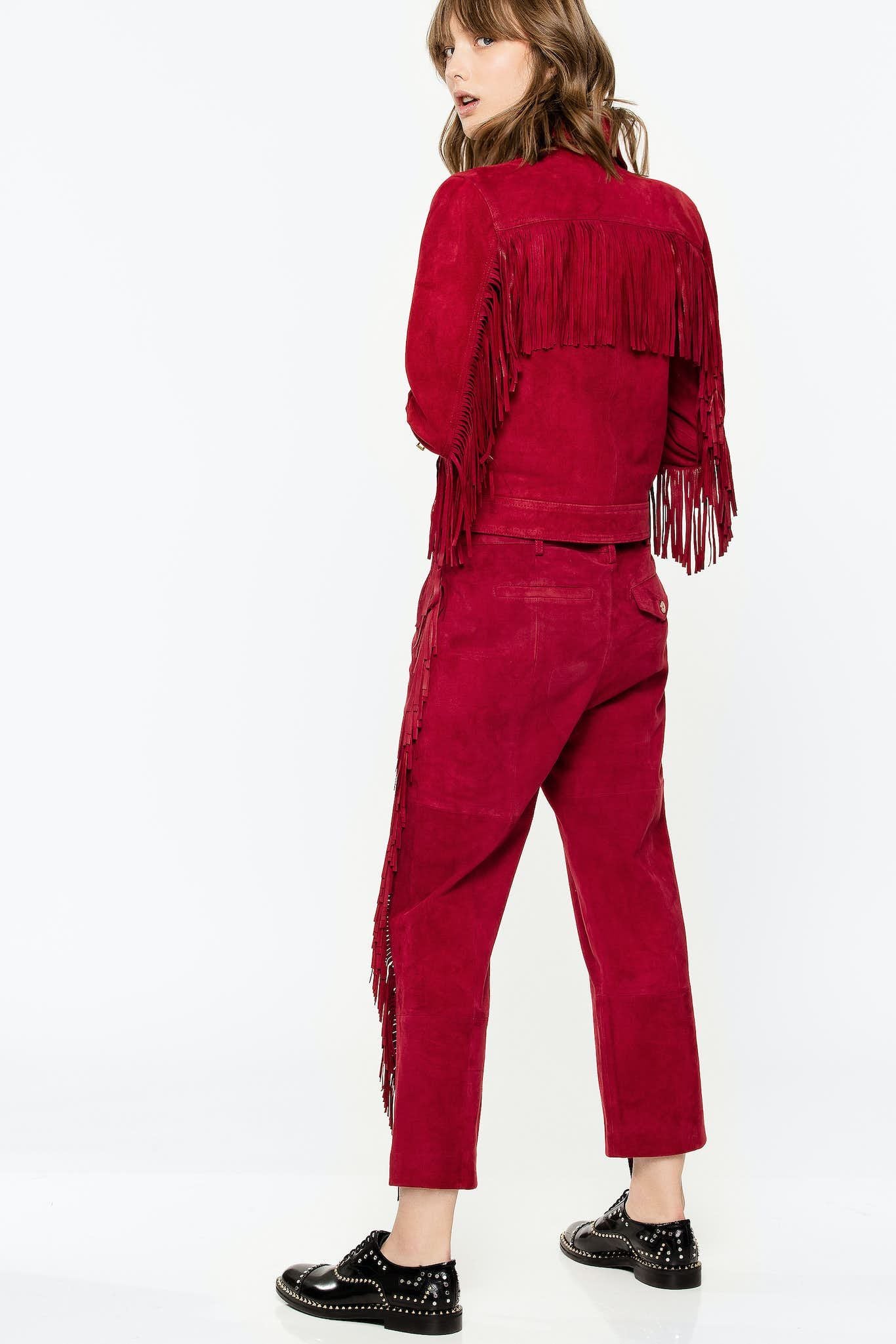Red Goat Leather Women Jacket