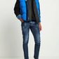 Blue Polyester Men Vest
