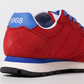 Chic Red Sneakers with Leather Accents