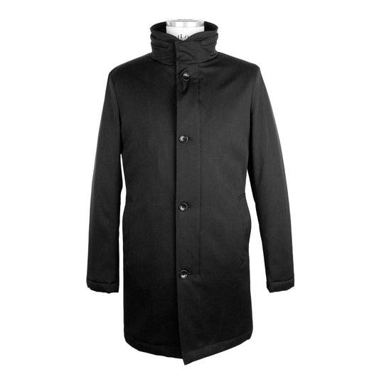 Black Wool Men's Long Coat