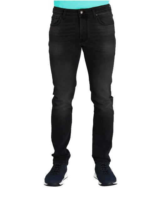 "Black Cotton Men's Slim-Fit Jean"