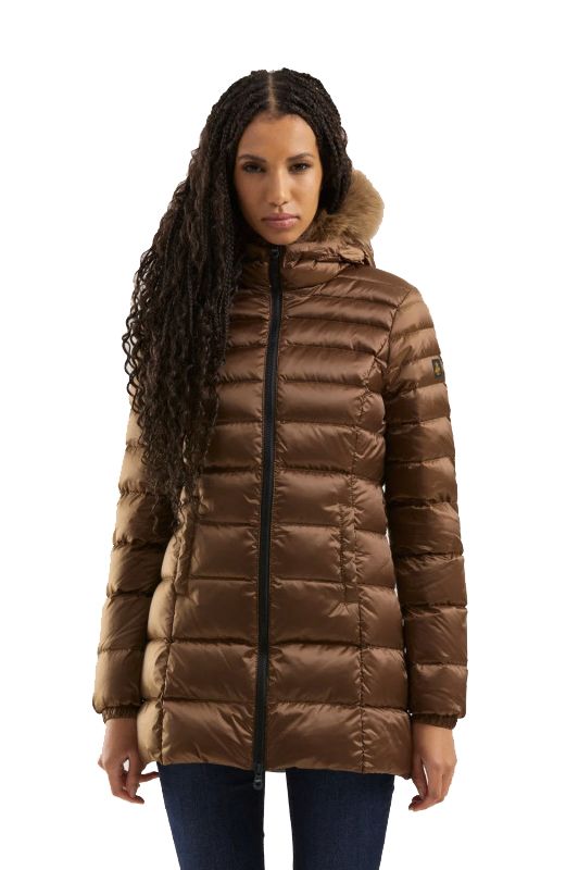 Brown Polyamide Women Coat