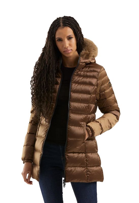 Brown Polyamide Women Coat