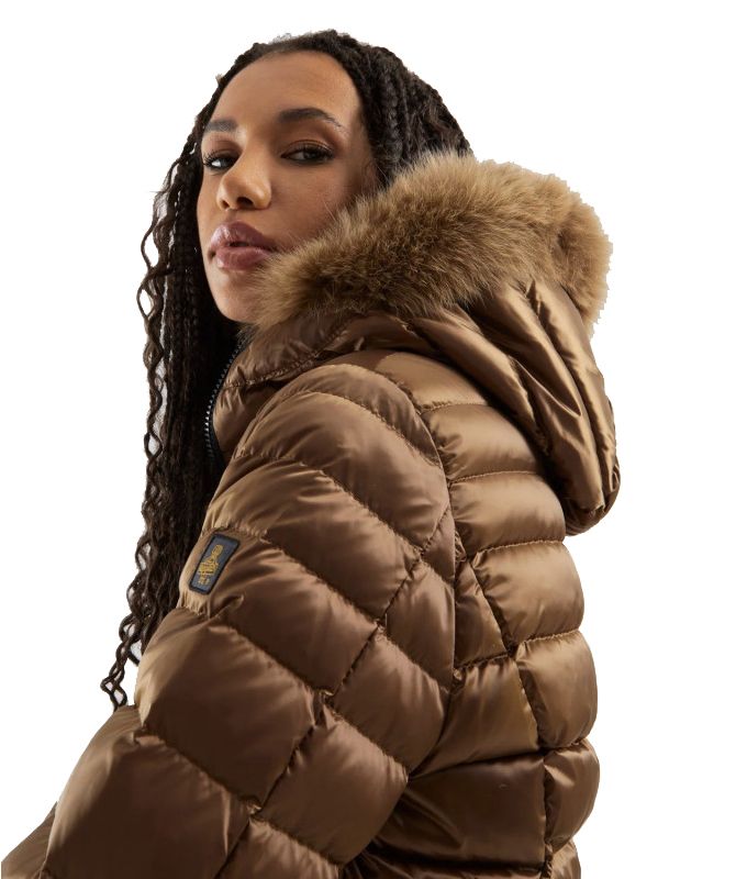 Brown Polyamide Women Coat