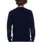 Blue Viscose Men Sweater
