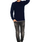 Blue Viscose Men Sweater