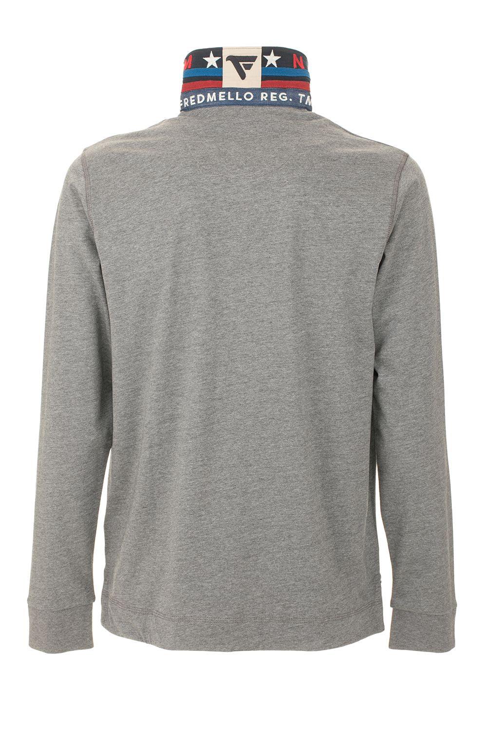 Gray Cotton Men Polo Shirt