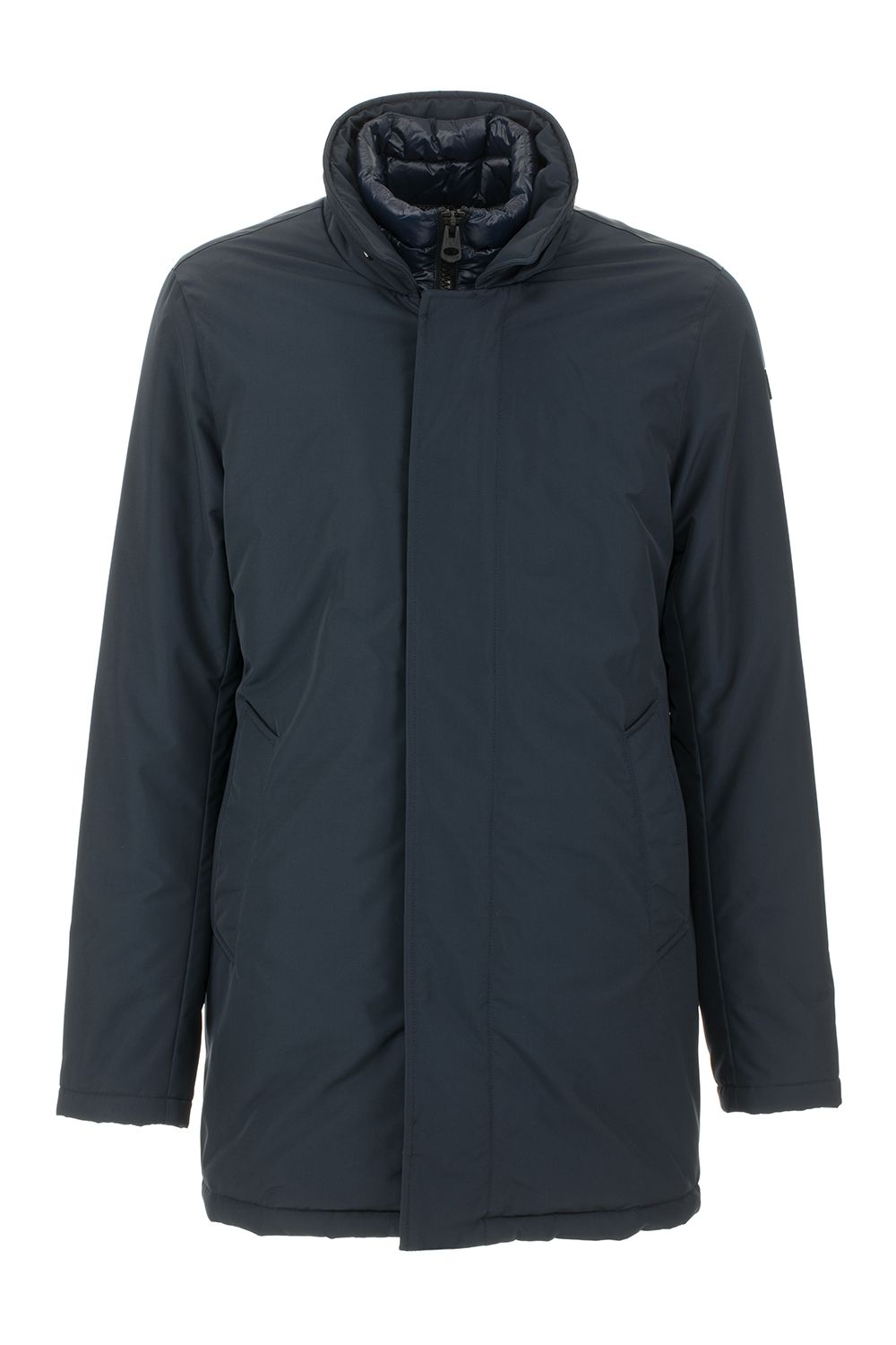 Blue Polyester Men Jacket