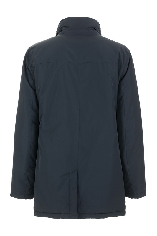 Blue Polyester Men Jacket