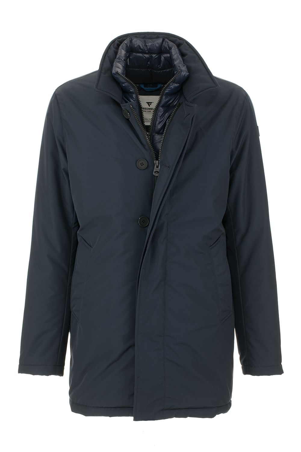 Blue Polyester Men Jacket