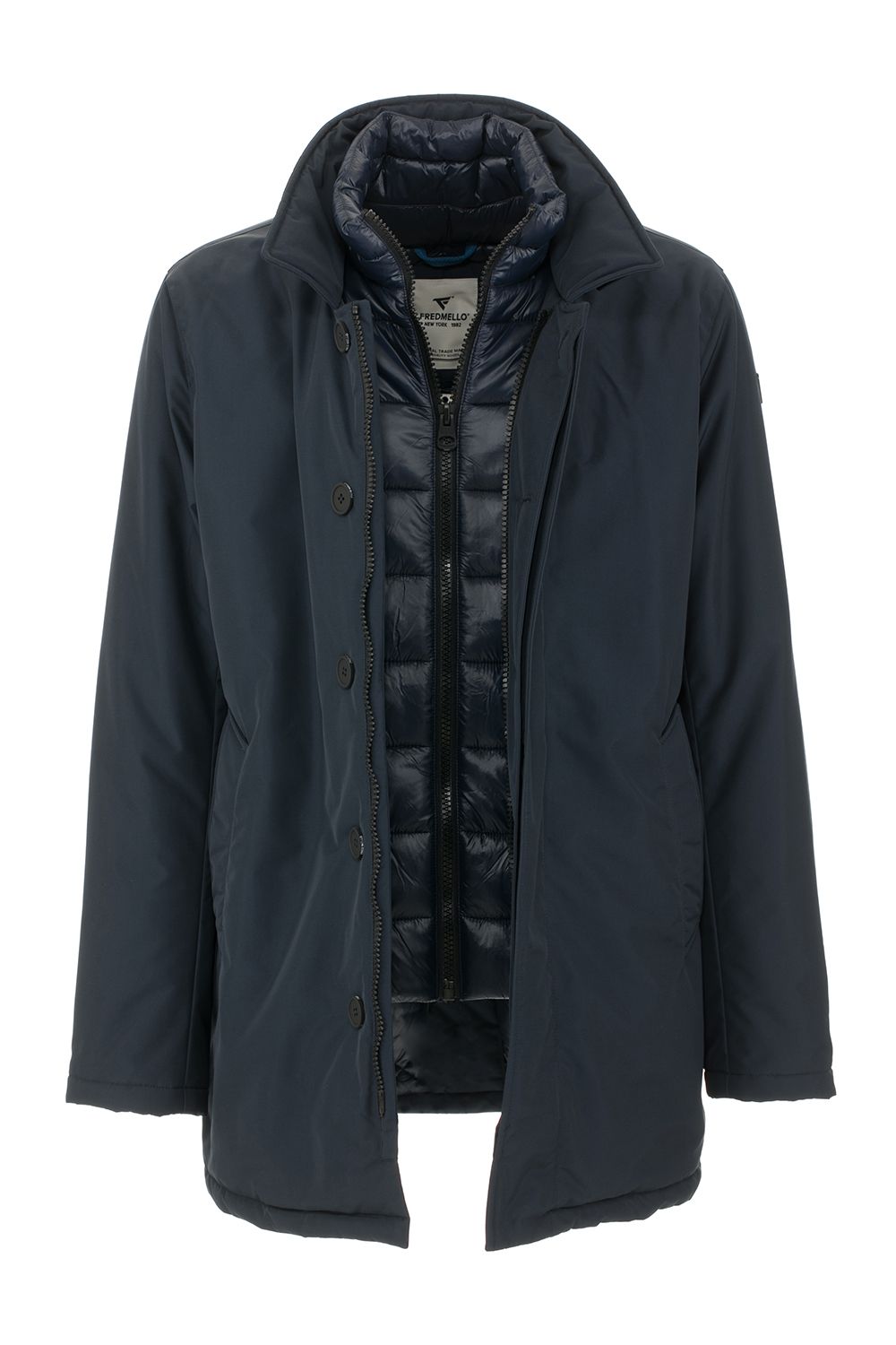 Blue Polyester Men Jacket
