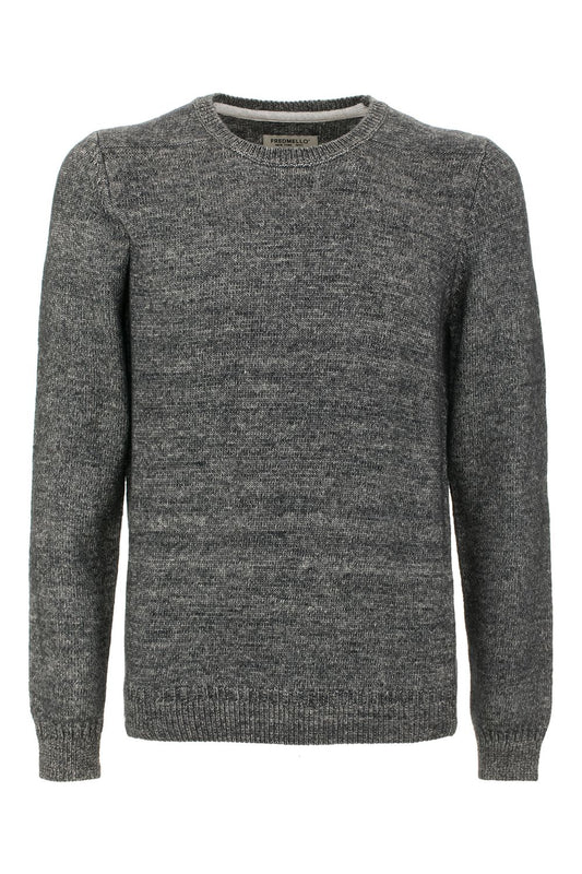 Blue Cotton Men Sweater