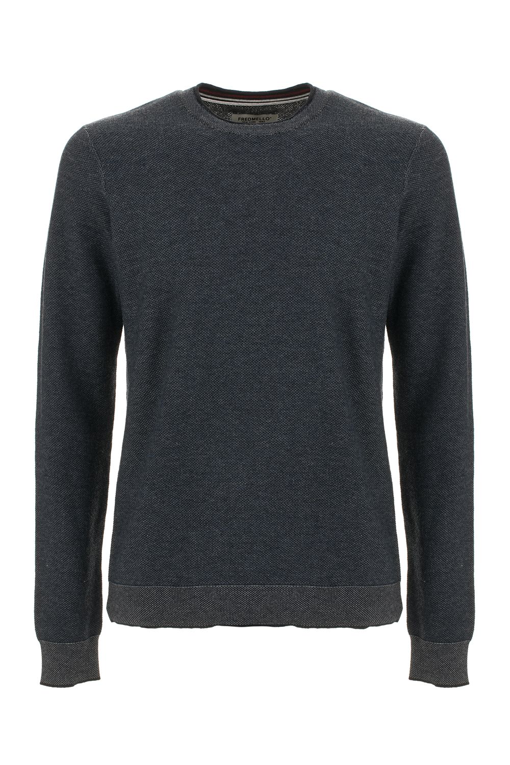 Blue Cotton Men Sweater