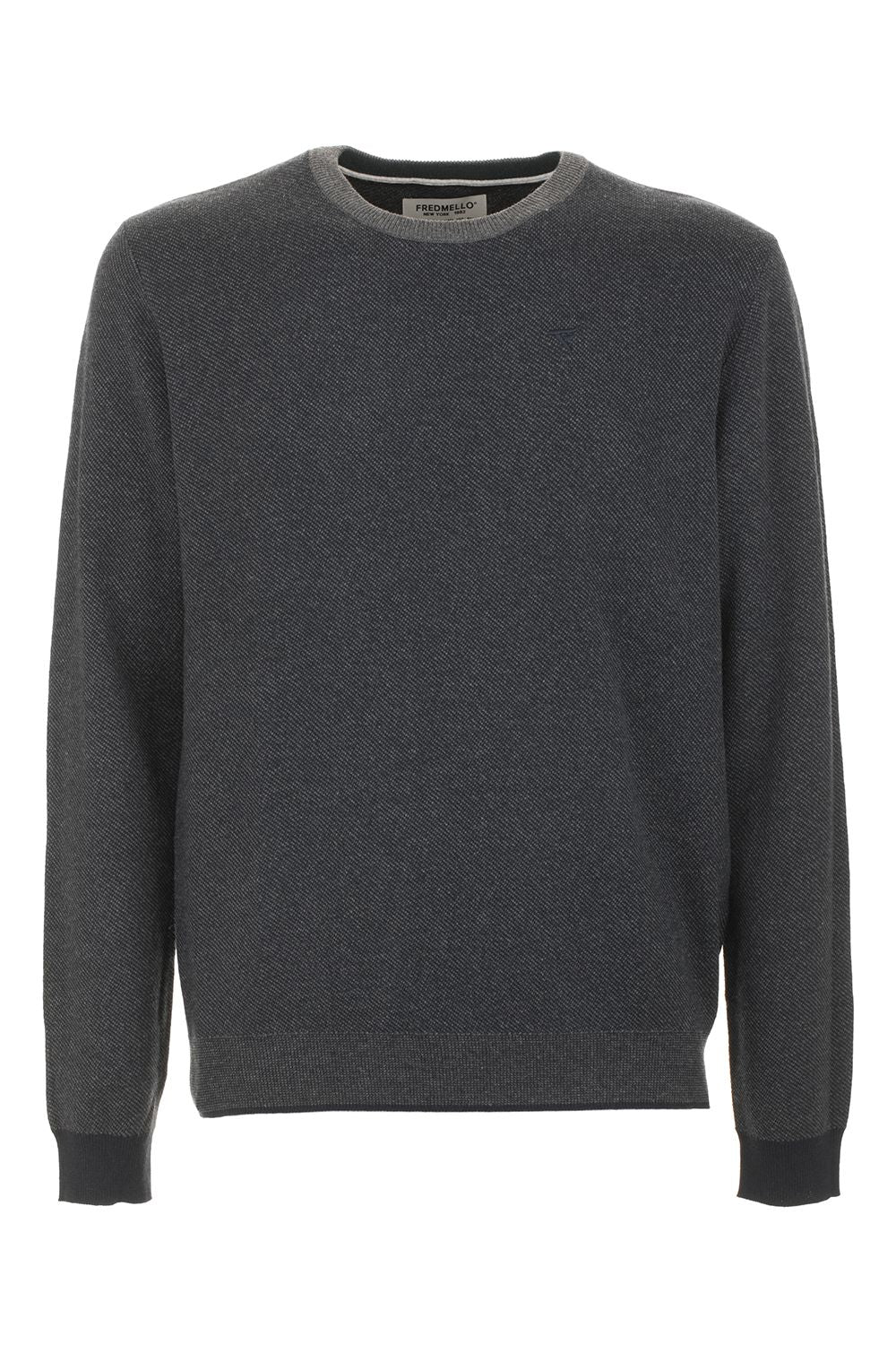 Blue Cotton Men Sweater