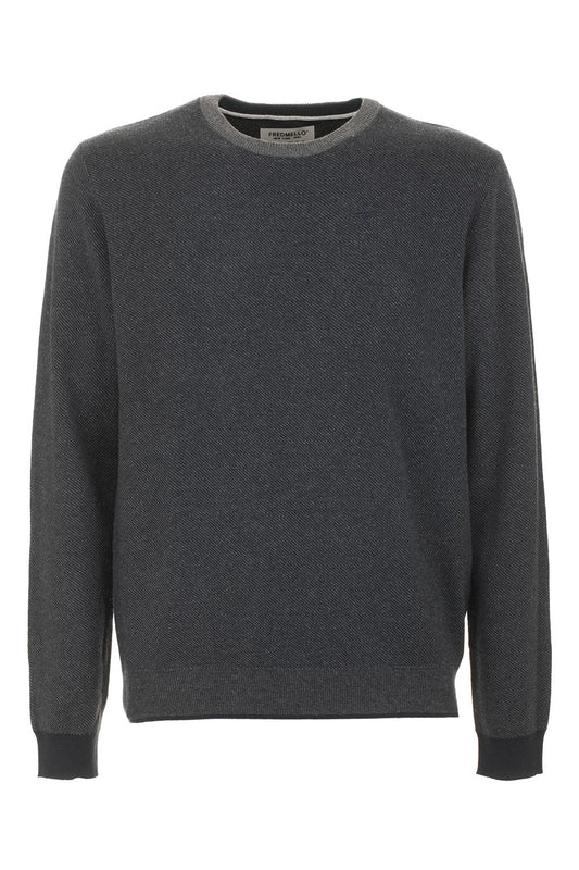 Blue Cotton Men Sweater
